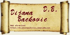 Dijana Backović vizit kartica